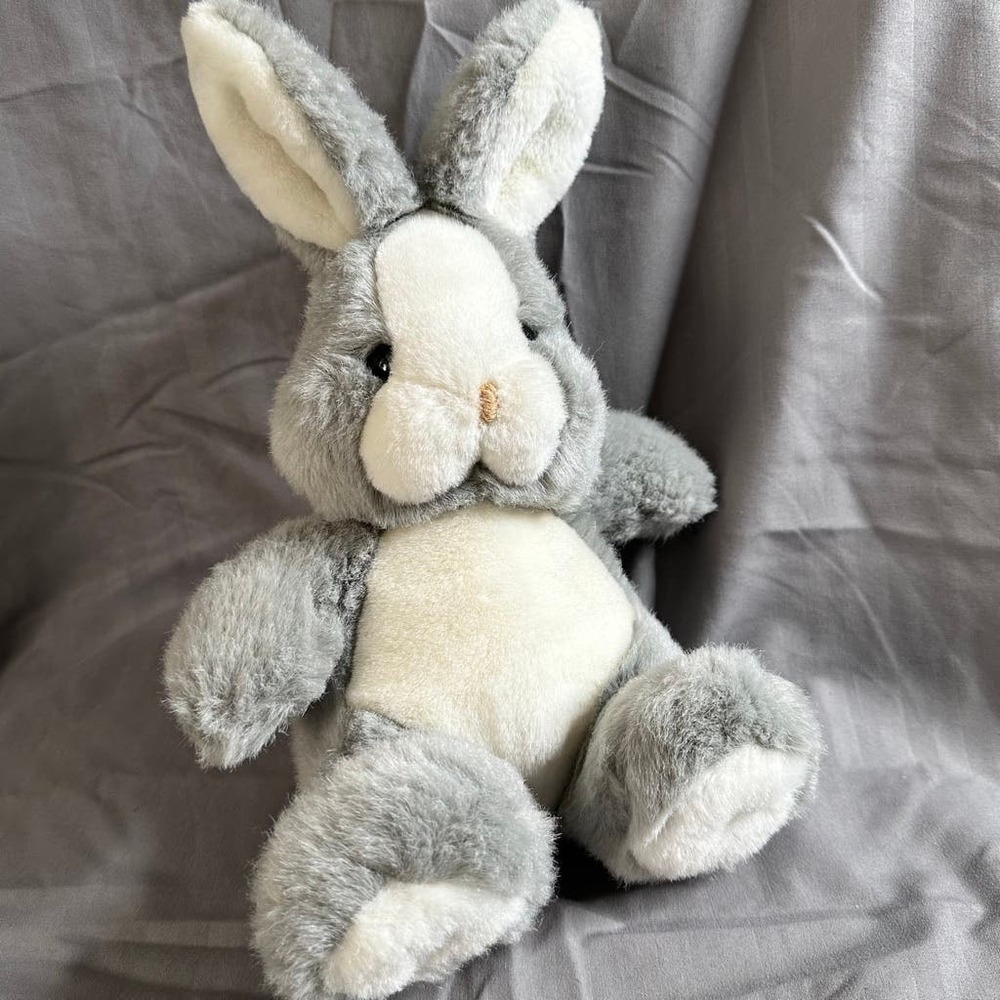 Vtg WESTCLIFF COLLECTION Gray Bunny Rabbit Plush EUC